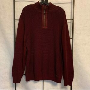 Weatherproof Vintage Men's 1/4 Zip Front Pullover Knit Sweater Large